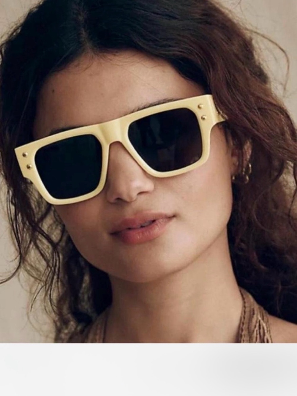 Free People Mustard Yellow Square Sunglasses
